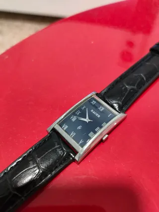 Reloj Racer Rectangular Negro y Plateado