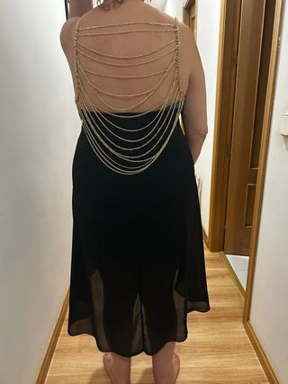Vestido midi fiesta negro