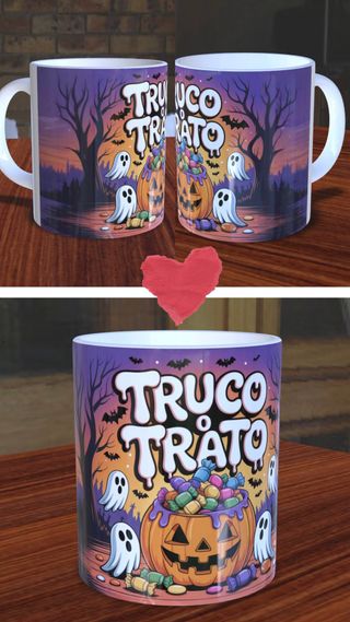 Taza Halloween “Truco o trato” – diseño exclusivo