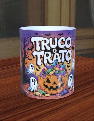 Taza Halloween “Truco o trato” – diseño exclusivo