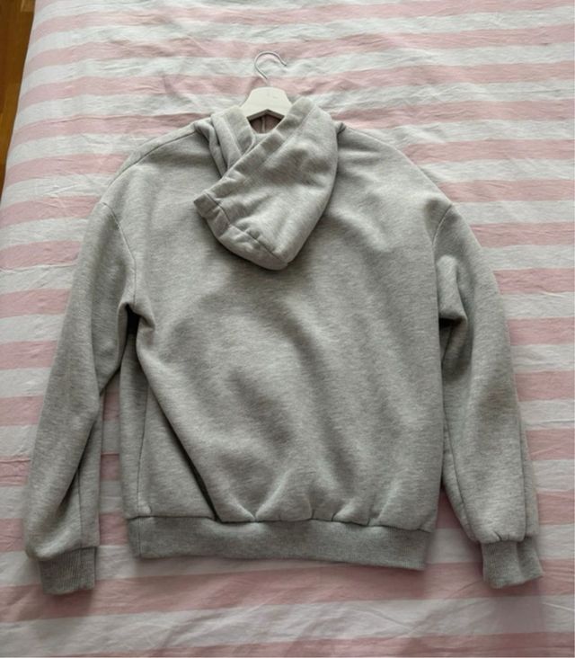Sudadera gris con capucha