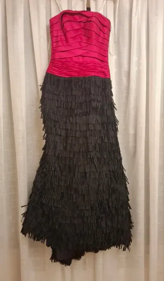 Vestido fiesta Sonia Peña negro y rojo