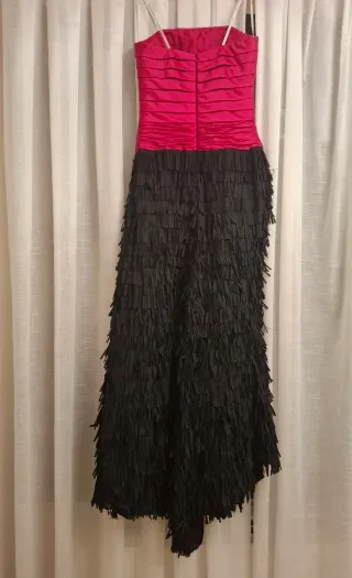 Vestido fiesta Sonia Peña negro y rojo