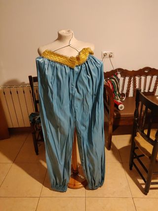 Disfraz árabe azul y dorado talla única