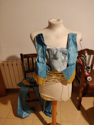 Disfraz árabe azul y dorado talla única