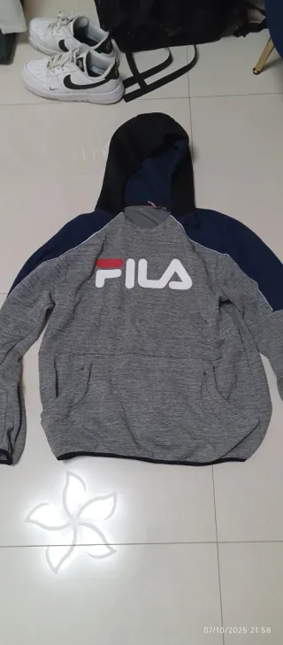 Felpa Fila Uomo Grigia e Blu