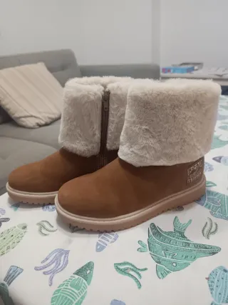 Botas niña borrego marrón con cremallera TALLA 33