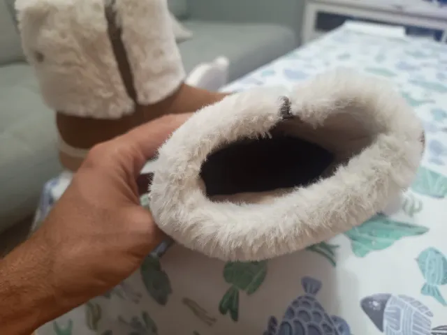 Botas niña borrego marrón con cremallera TALLA 33