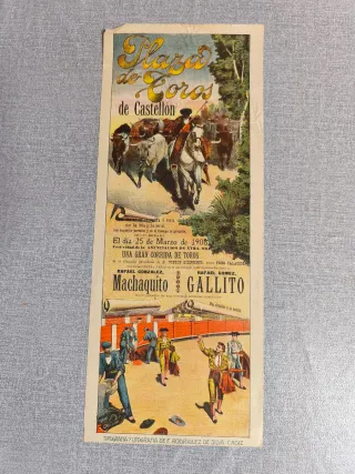 Cartel Toros Castellón 1908