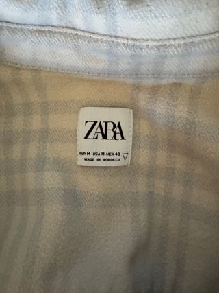 Sobrecamisa Zara cuadros azul y blanco