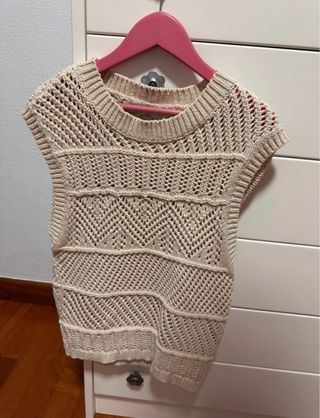 Chaleco Mango Beige Talla s 