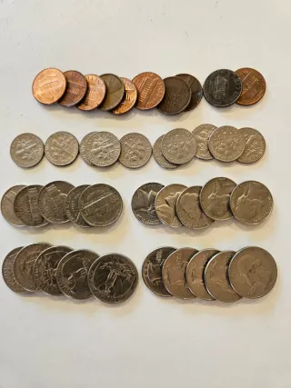 Lote de monedas de Estados Unidos de distintas 