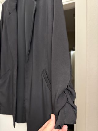 Blazer negra mujer manga 3/4 Pull&Bear
