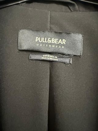 Blazer negra mujer manga 3/4 Pull&Bear