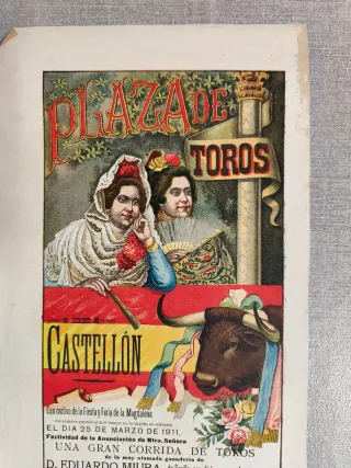 Cartel Castellón 1911 plaza toros 
