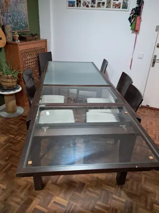 Mesa comedor extensible y 6 sillas