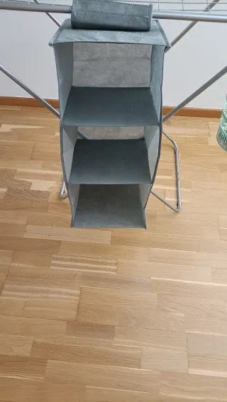 Porta maglie da armadio in tessuto grigio