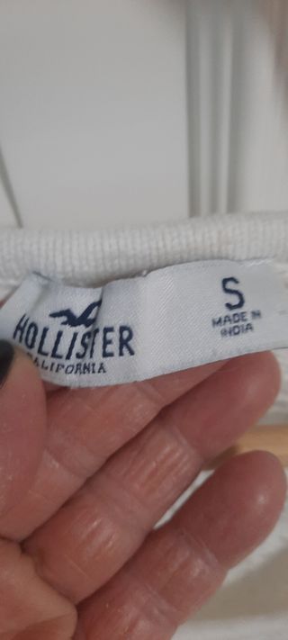 Jersey Hollister calado blanco talla S