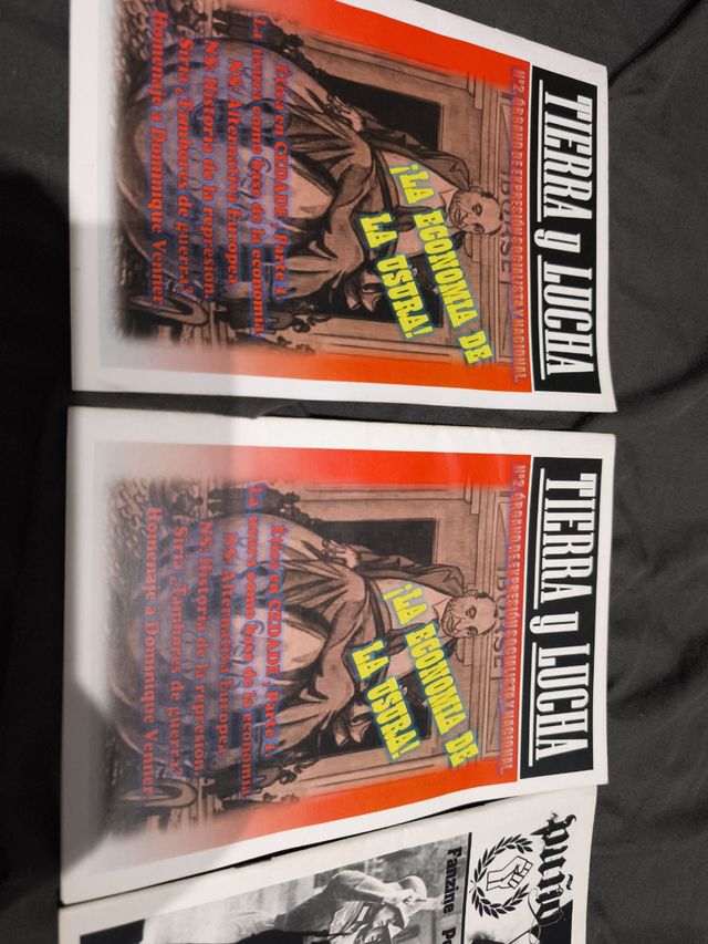 Lote Fanzines Políticos Tierra y Lucha, puño blanc