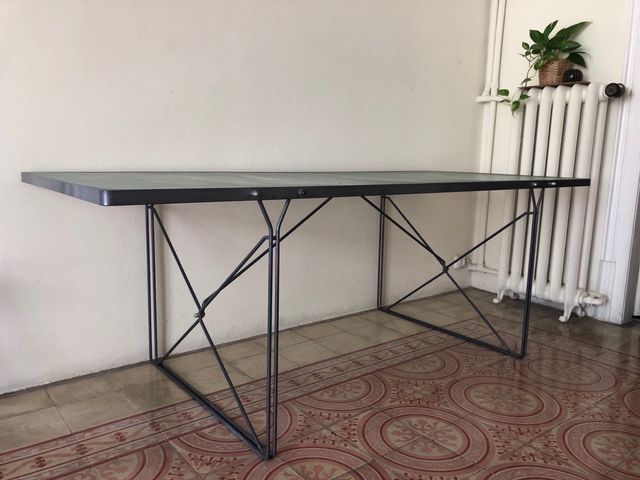 Mesa industrial cristal 200x85cm