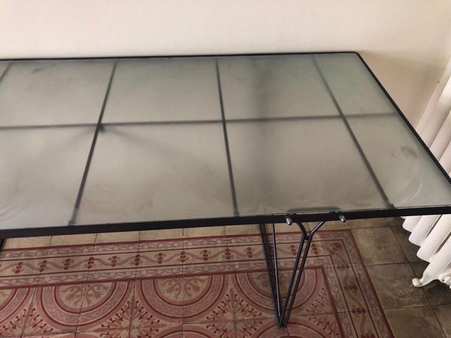 Mesa industrial cristal 200x85cm