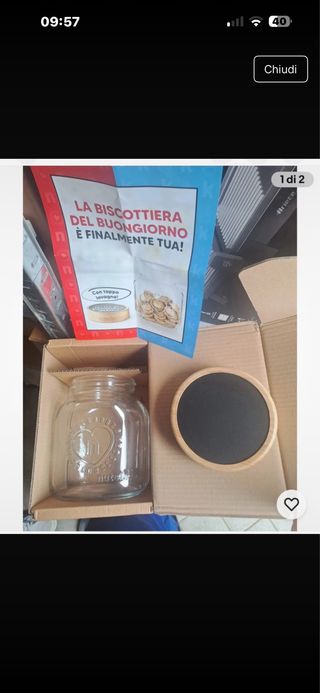 Biscottiera Nutella Vetro e Legno