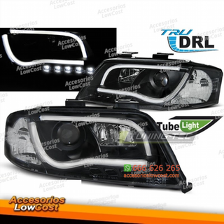 FAROS TUBO LUZ DRL NEGRO se adapta a AUDI A6 06/0