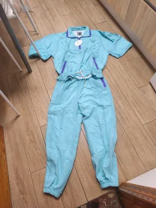 Chándal Vintage 90s verde y Morado