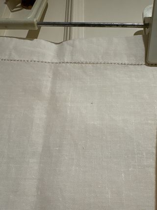 Tela visillo beige/blanco lino:algodón