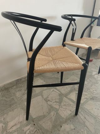 Juego de 2 sillas de comedor negras