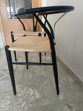 Juego de 2 sillas de comedor negras