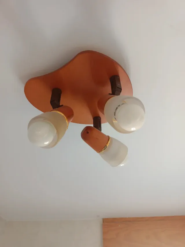 Lámpara de techo madera y cristal