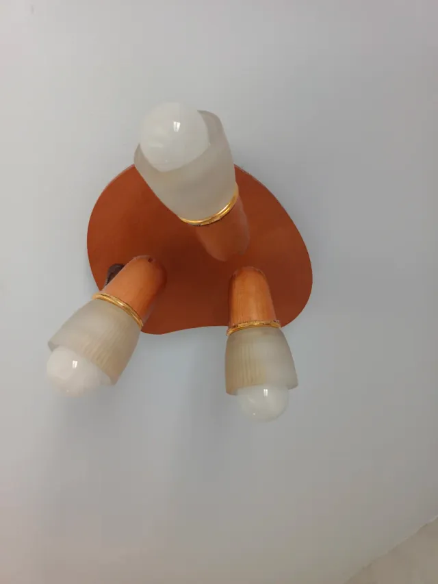 Lámpara de techo madera y cristal