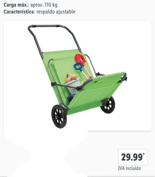 Tumbona y Carrito Playa Ajustable