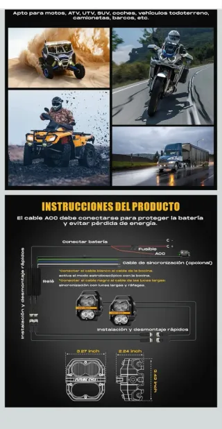Luces LED para Moto, ATV, UTV, SUV