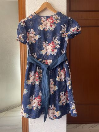 Vestido floral azul mujer