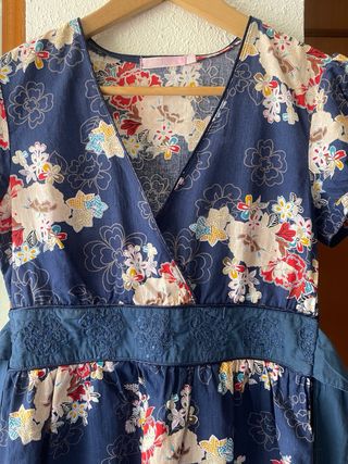 Vestido floral azul mujer