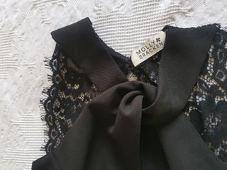 Abito elegante nero con pizzo