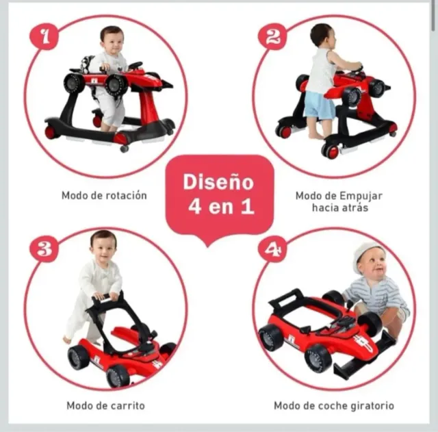 Correpasillos Coche de Carreras Rojo