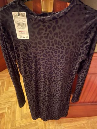 Vestido Mango Leopardo Corto Talla S