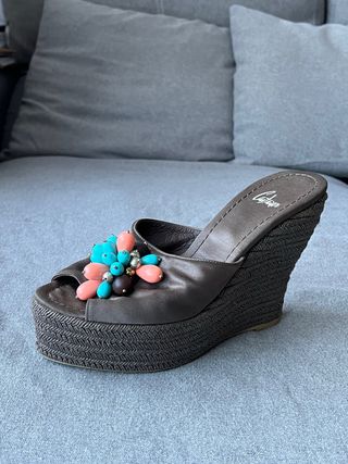 Cuñas/Alpargatas Castañer Marrón- Talla 39 - 