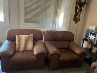 Conjunto sofás piel 3+1+1