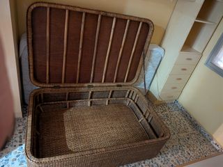 Mesa canapé de ratán
