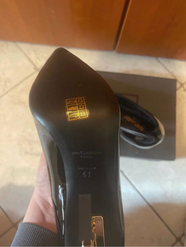 Scarpe YSL donna nere oro Tacco 8cm Mai usate