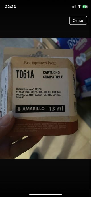 Cartucho T061A Compatible Epson Amarillo