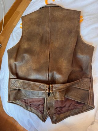 Chaleco Cuero Mujer Polo Ralph Lauren Marrón