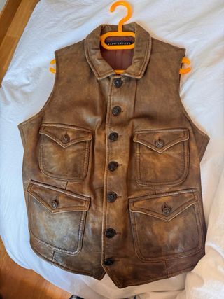 Chaleco Cuero Mujer Polo Ralph Lauren Marrón
