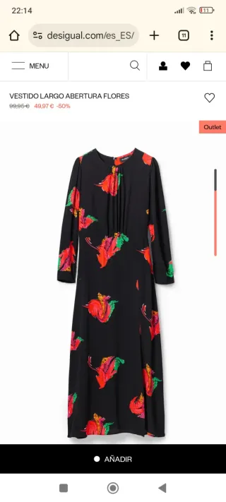 Vestido Desigual Negro Estampado Flores