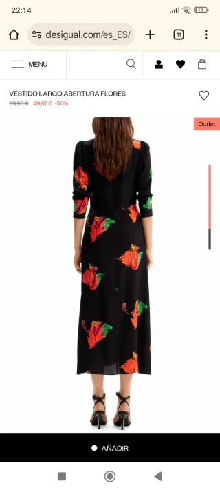 Vestido Desigual Negro Estampado Flores