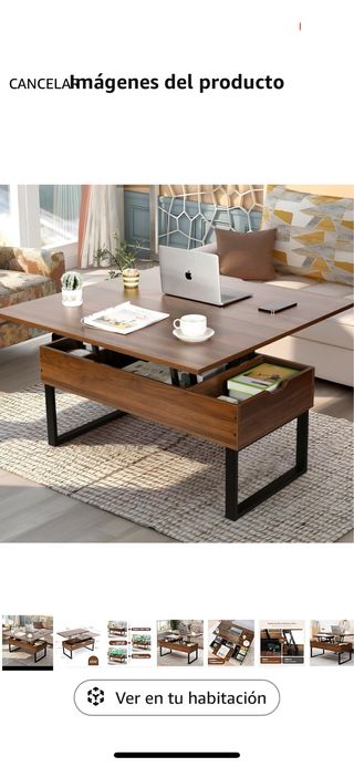Mesa centro elevable convertible comedor